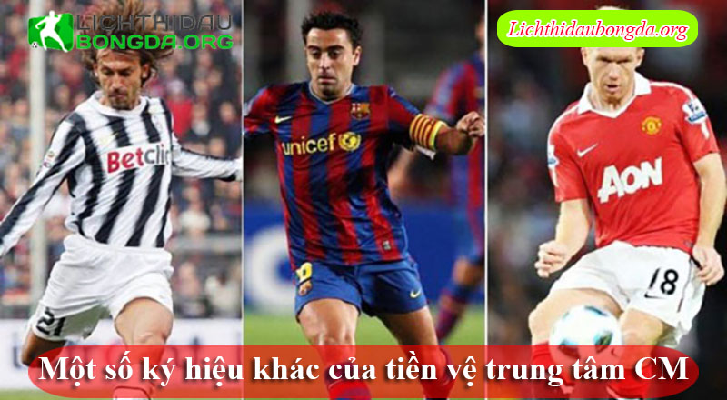 Một số ký hiệu khác của tiền vệ trung tâm CM